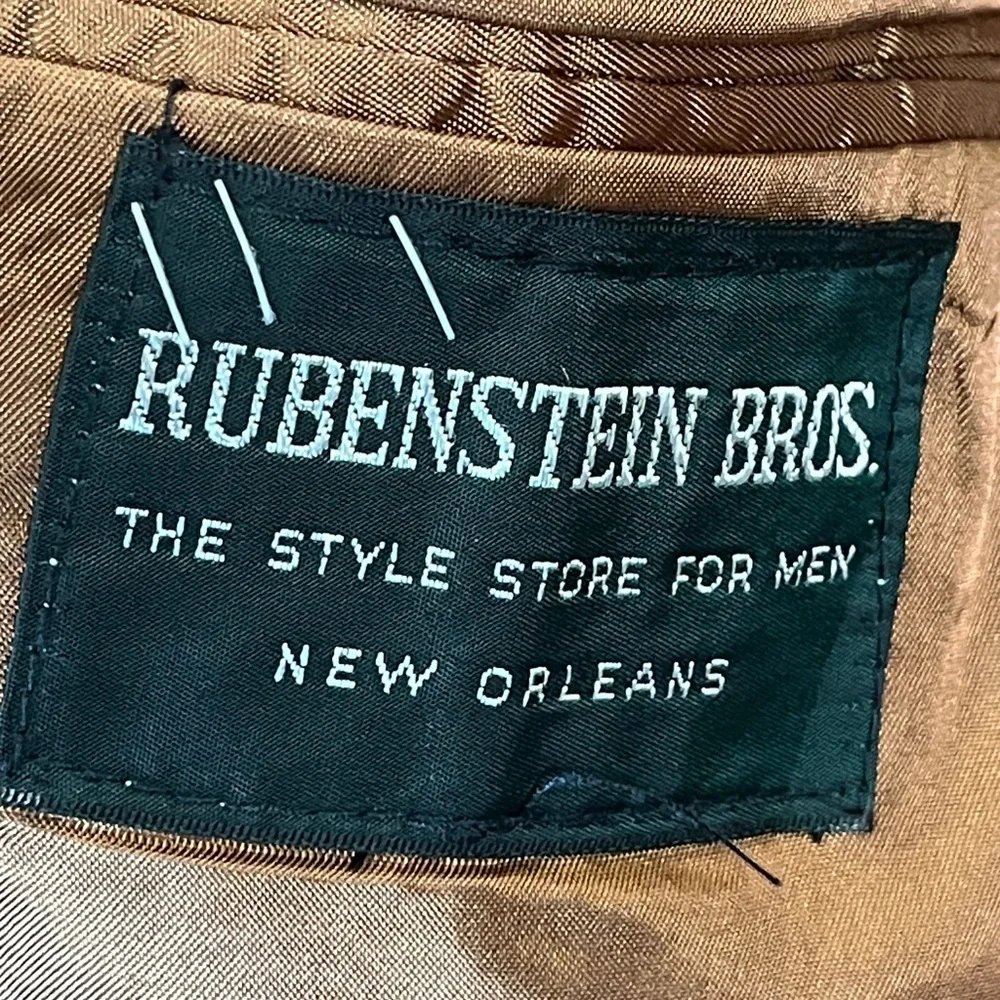 Rubenstein Bros New Orleans Custom Brown Corduroy Sport Coat 46R Vintage